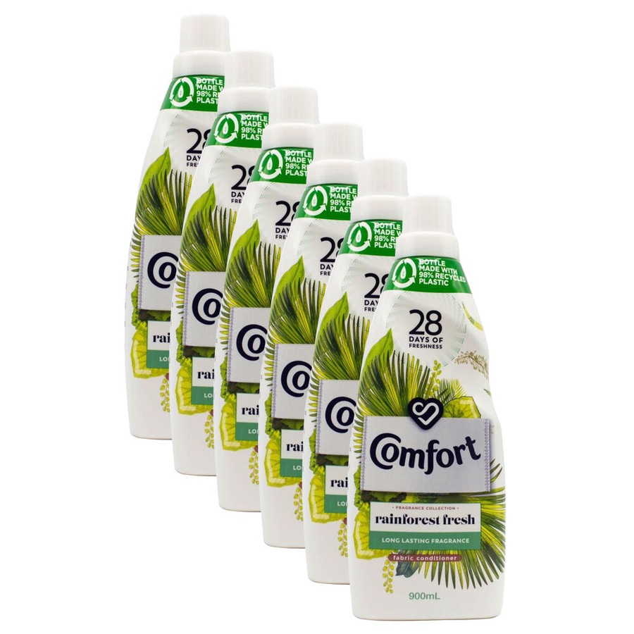6PK Comfort 900ml Fabric Conditioner Clothes Laundry Fragrance Rainforest Fresh