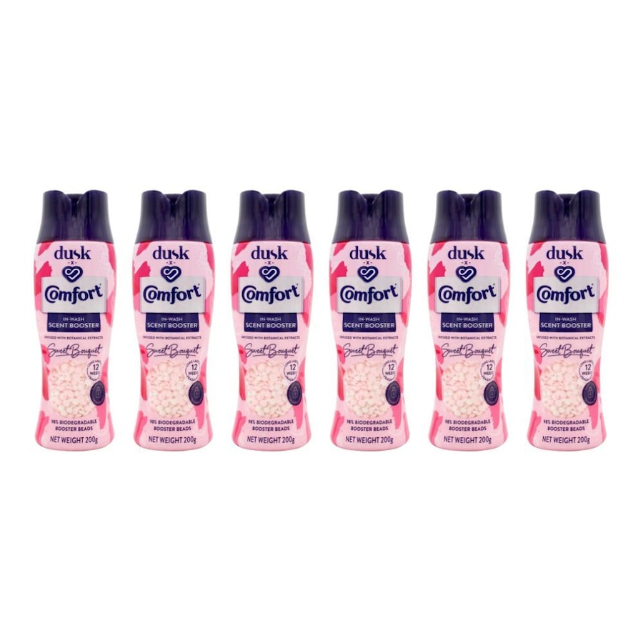 6PK Comfort Dusk In Wash Scent Booster Sweet Bouquet 200g Fabric Freshener