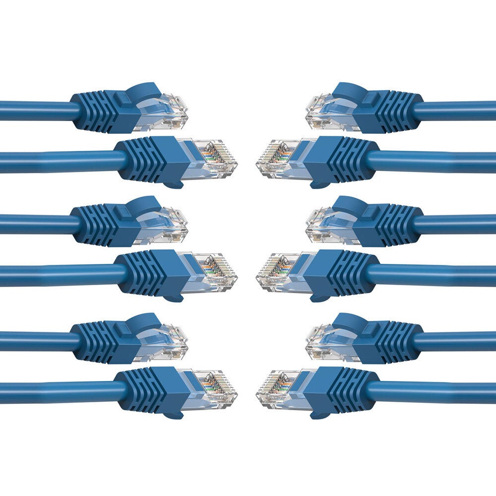 6PK Cruxtec 0.3m CAT6/RJ45 Network Lead Cable LAN Ethernet CAT 6 Router Cord BL