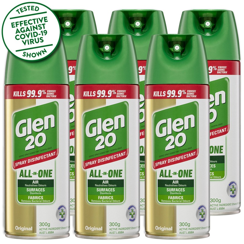 6PK Glen 20 Disinfectant Spray 300g Kills 99.9 of Virus/Germs Original Buy Air Fresheners