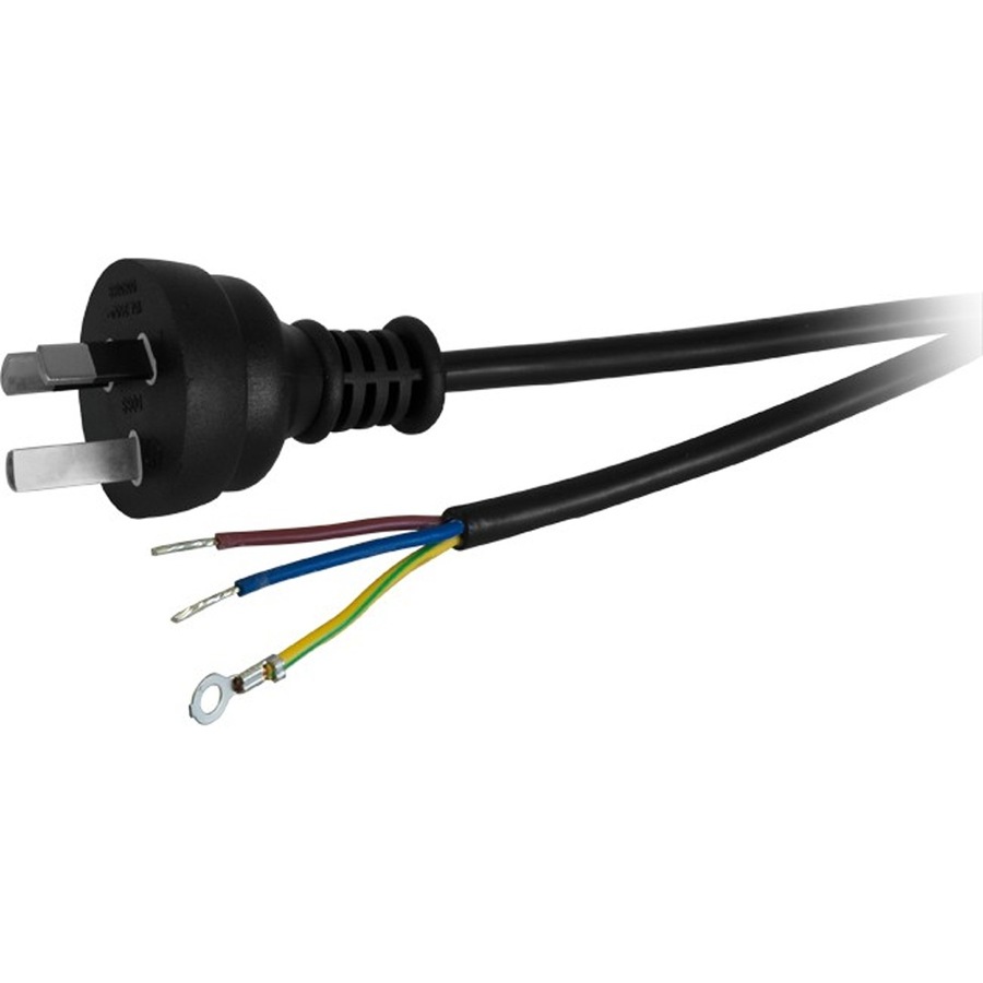 Buy 6PK Doss 10A 3 Core Mains Lead 2M Bare Wire Power Black Cable AU ...