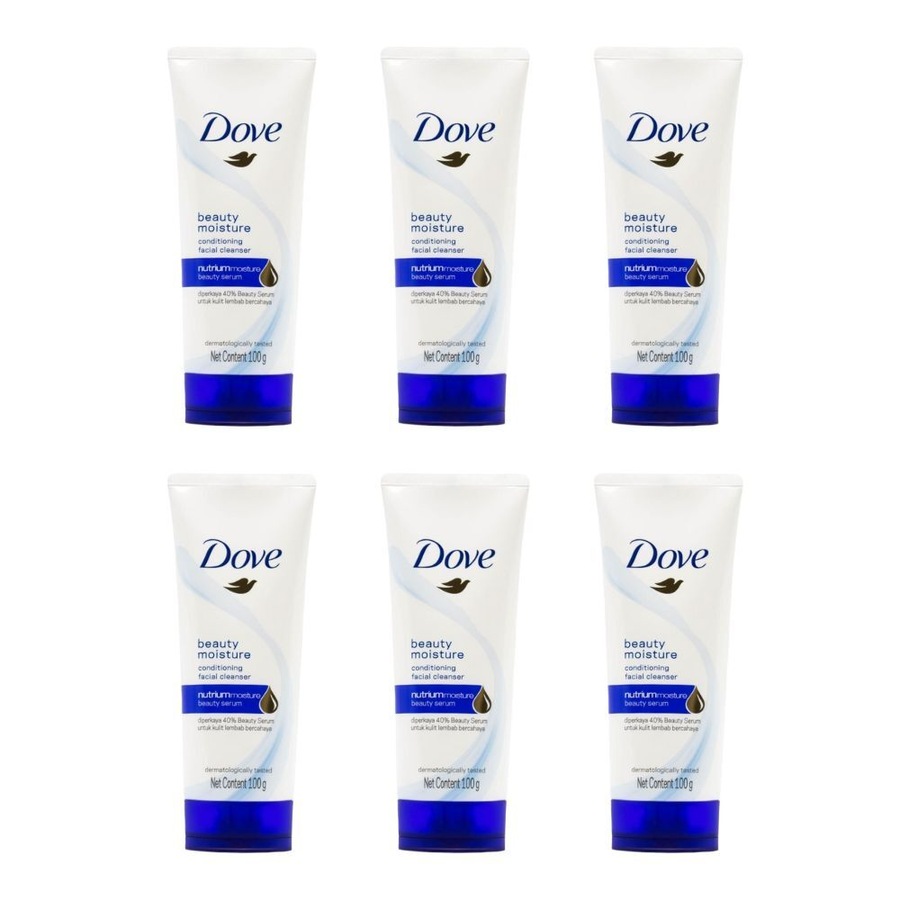 6PK Dove 100g Conditioning Facial Skin Cleanser Womens Beauty Moisture Serum