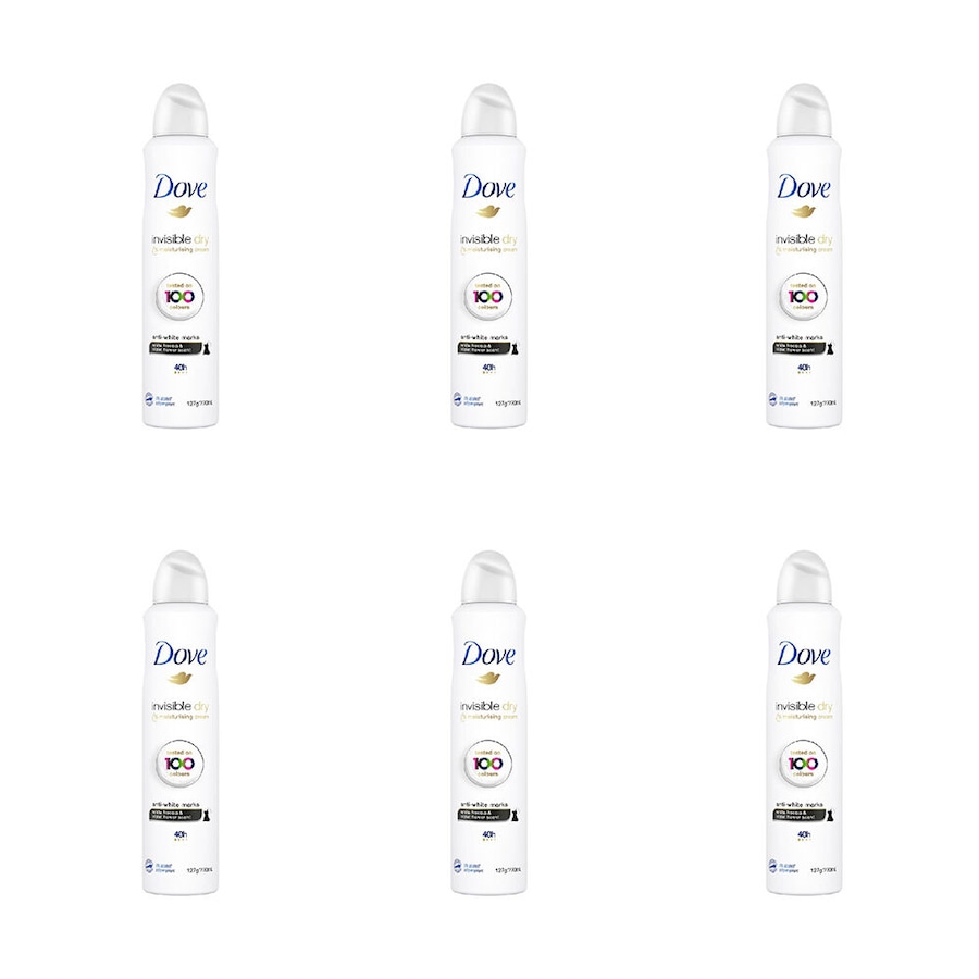 6PK Dove 127g/220ml Antiperspirant Deodorant Invisible Dry Anti-White Marks