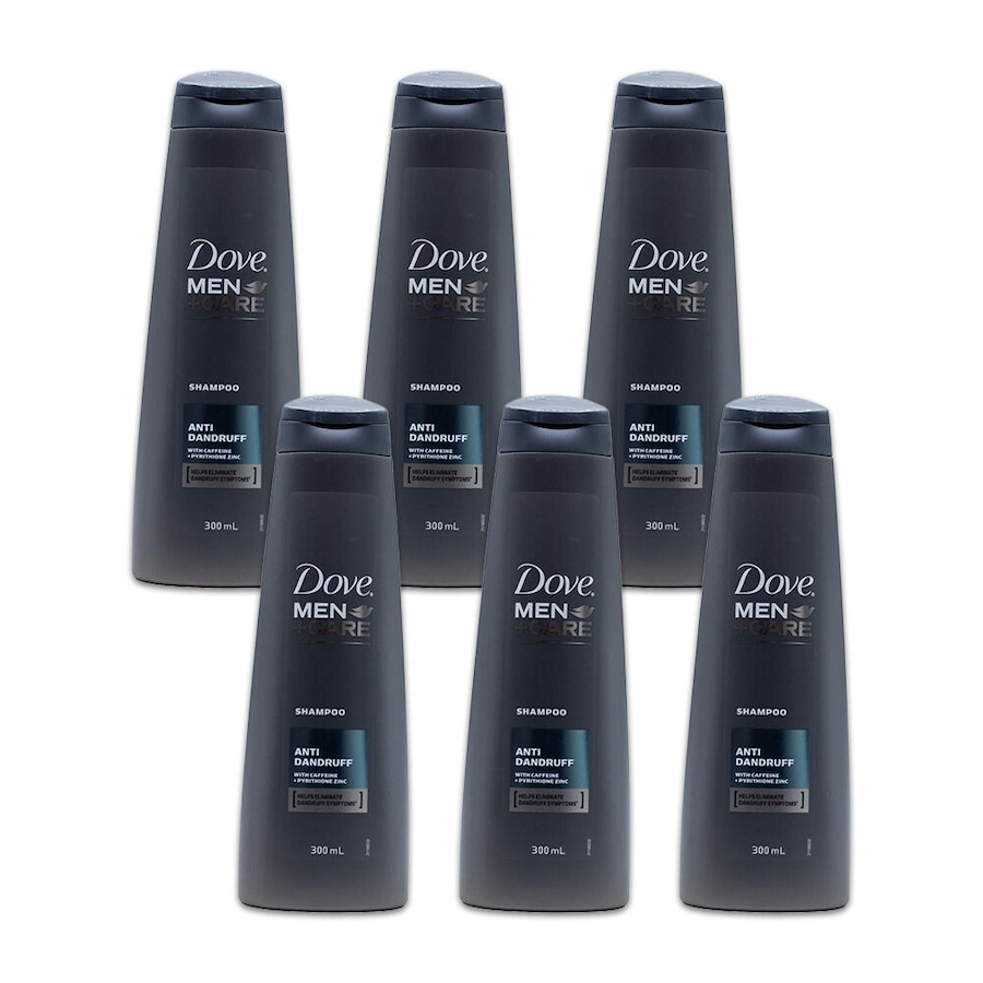 6PK Dove Men Care Anti Dandruff Daily Shampoo 300ml Caffeine & Pyrithione Zinc