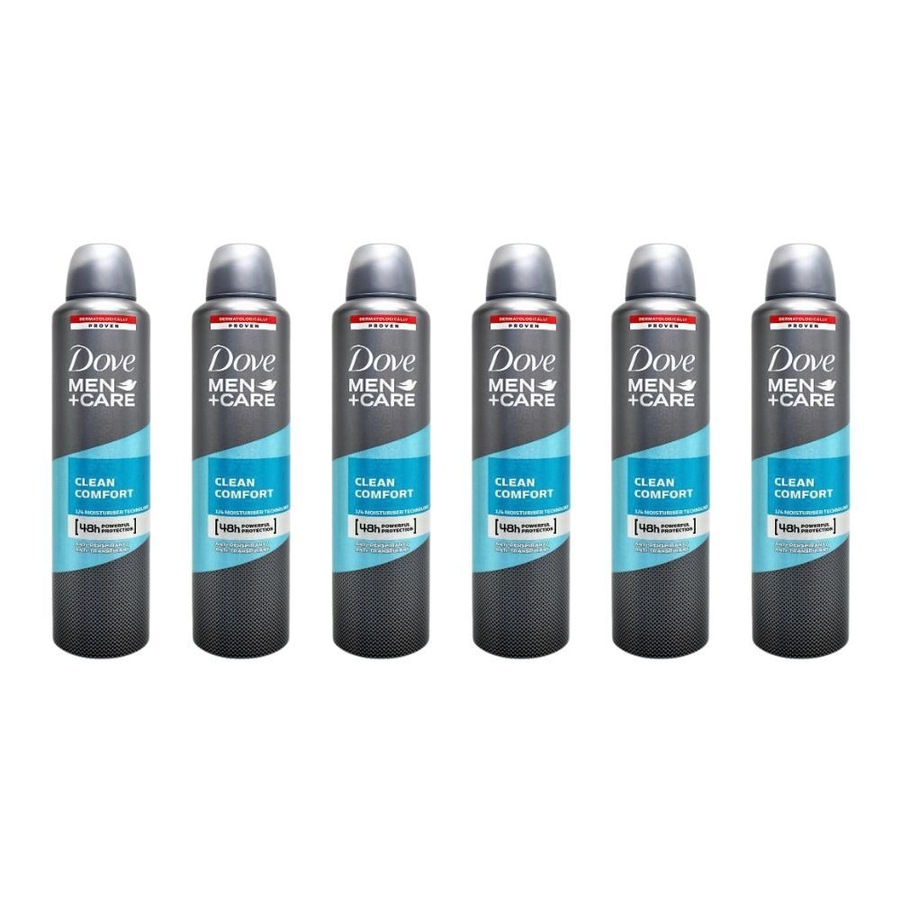 6PK Dove Men +Care Clean Comfort Deodorant Spray 250ml 48hr Protection