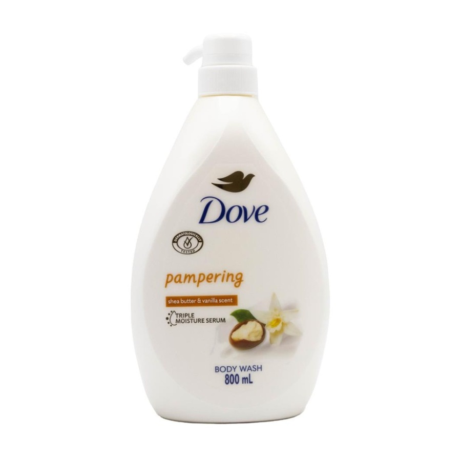 6PK Dove Pampering Body Wash W/ Shea Butter And Vanilla Scent 800ml
