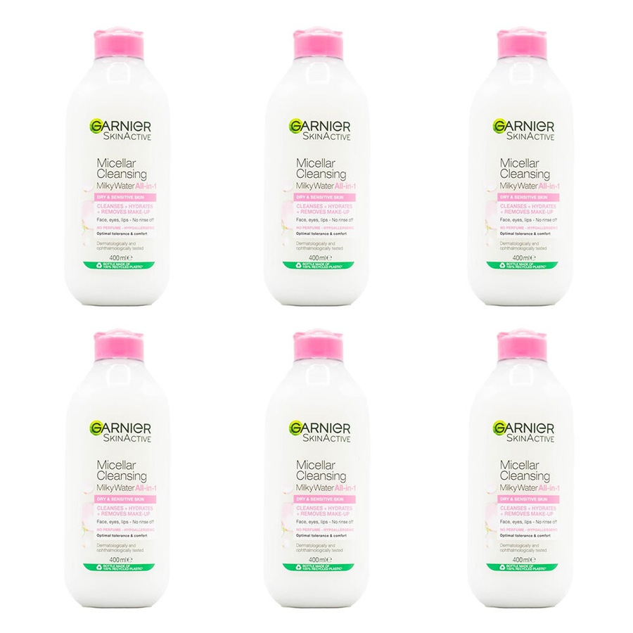 6PK Garnier SkinActive Micellar Cleansing Milky Water Makeup Remover 400ml