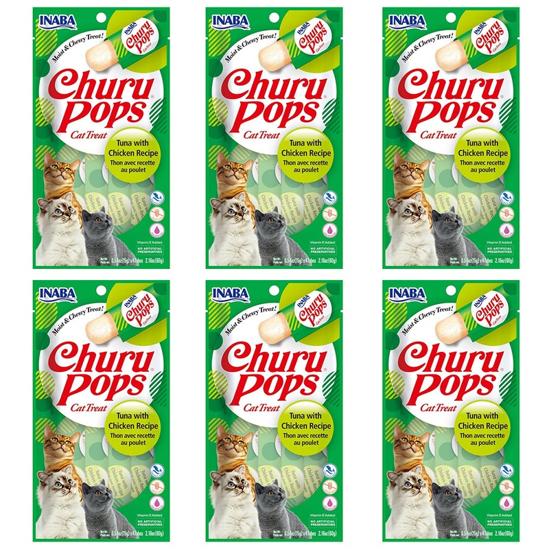 Buy 6PK Inaba 15g Churu Pops Tuna w/ Chicken Flavour Cat/Kitten Pet