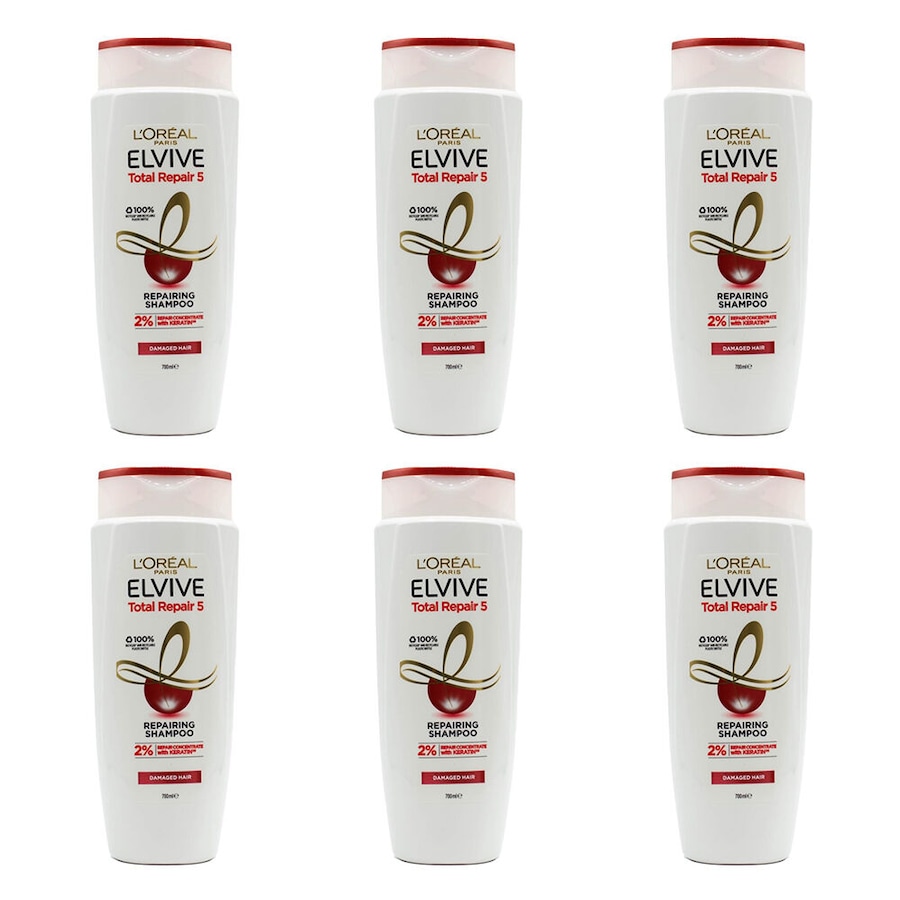 6PK Loreal 700ml Hair Shampoo Repairing Total Repair 5 for Damaged Hair