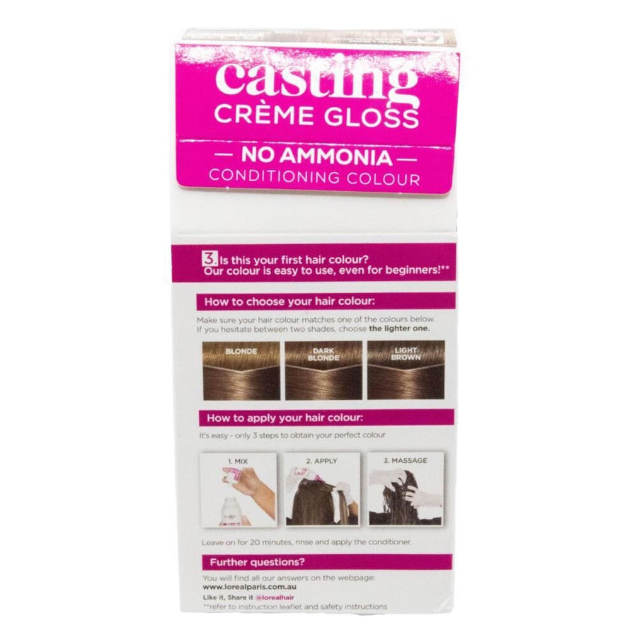 6PK Loreal Casting Creme Gloss Hair Colour 613 Iced Mochaccino Cool Light Brown