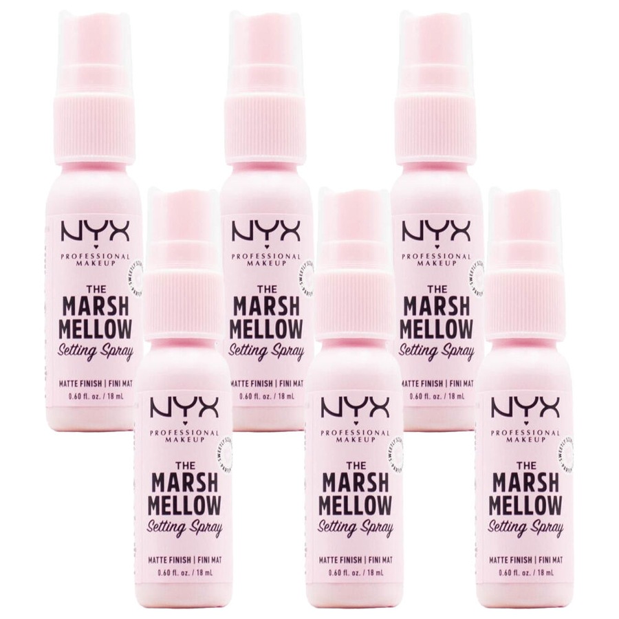 6PK NYX 18ml The Marshmallow Vegan Travel Makeup Setting Spray Matte Finish Pink
