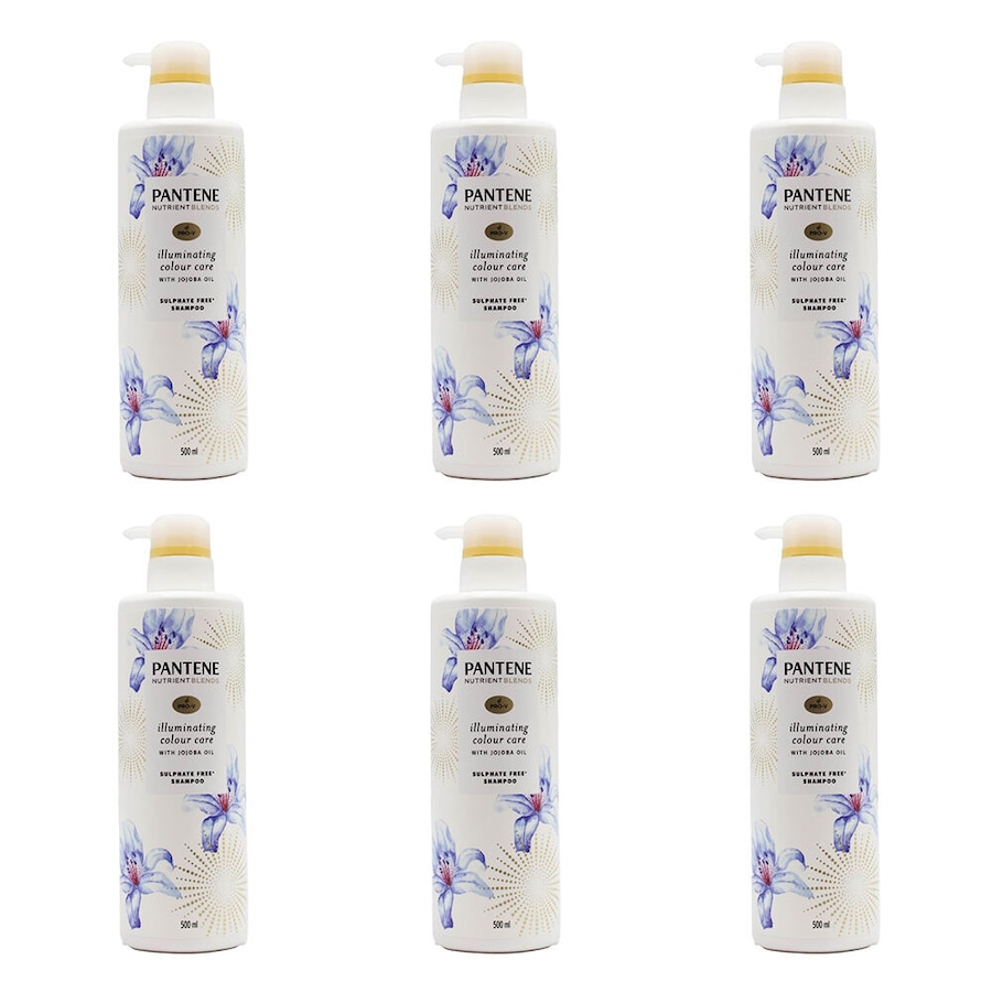 6PK Pantene 500ml Hair Shampoo Pro V Illuminating Colour Care Sulphate Free