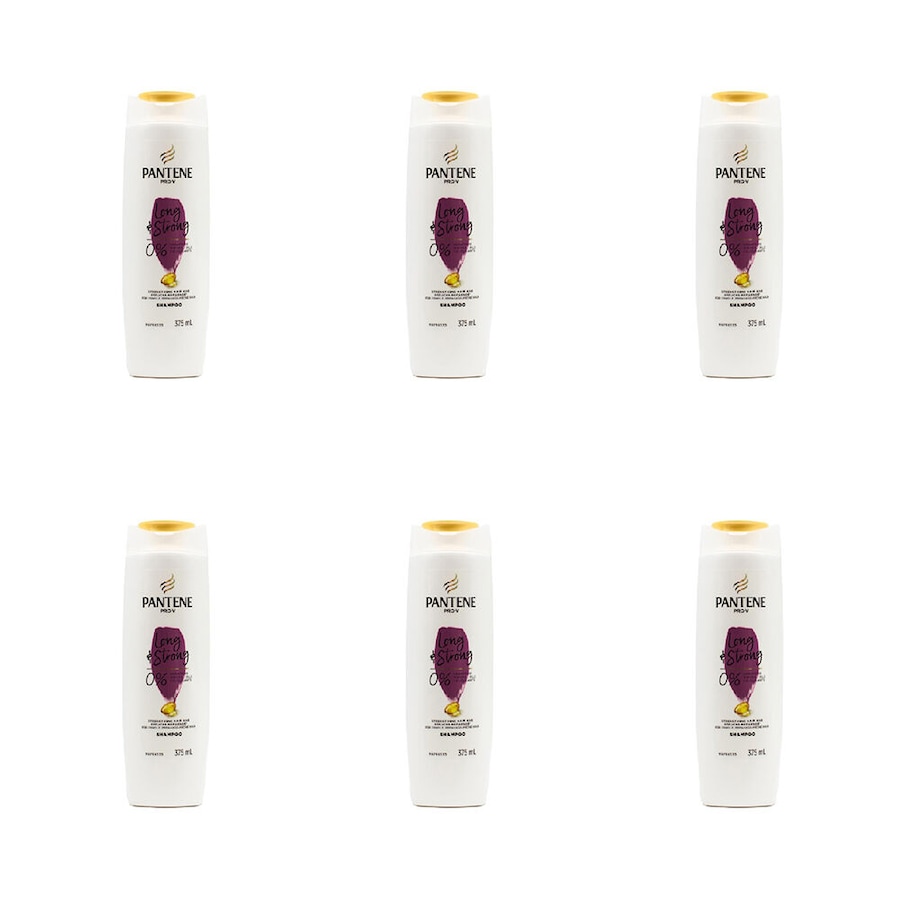 6PK Pantene Pro V 375ml Strengthening Shampoo Long & Strong Nourishing Hair Care