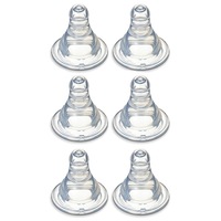 6PK Pigeon Peristaltic Slim Neck Soft Silicone Teat S 0-3m f/ Baby/Infant Bottle
