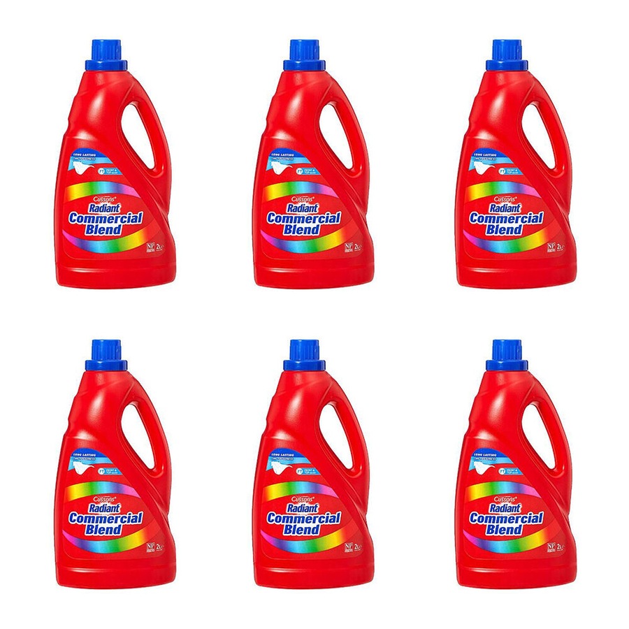 6PK Radiant Commercial Blend Laundry Liquid Detergent for Top & Front Loaders 2L