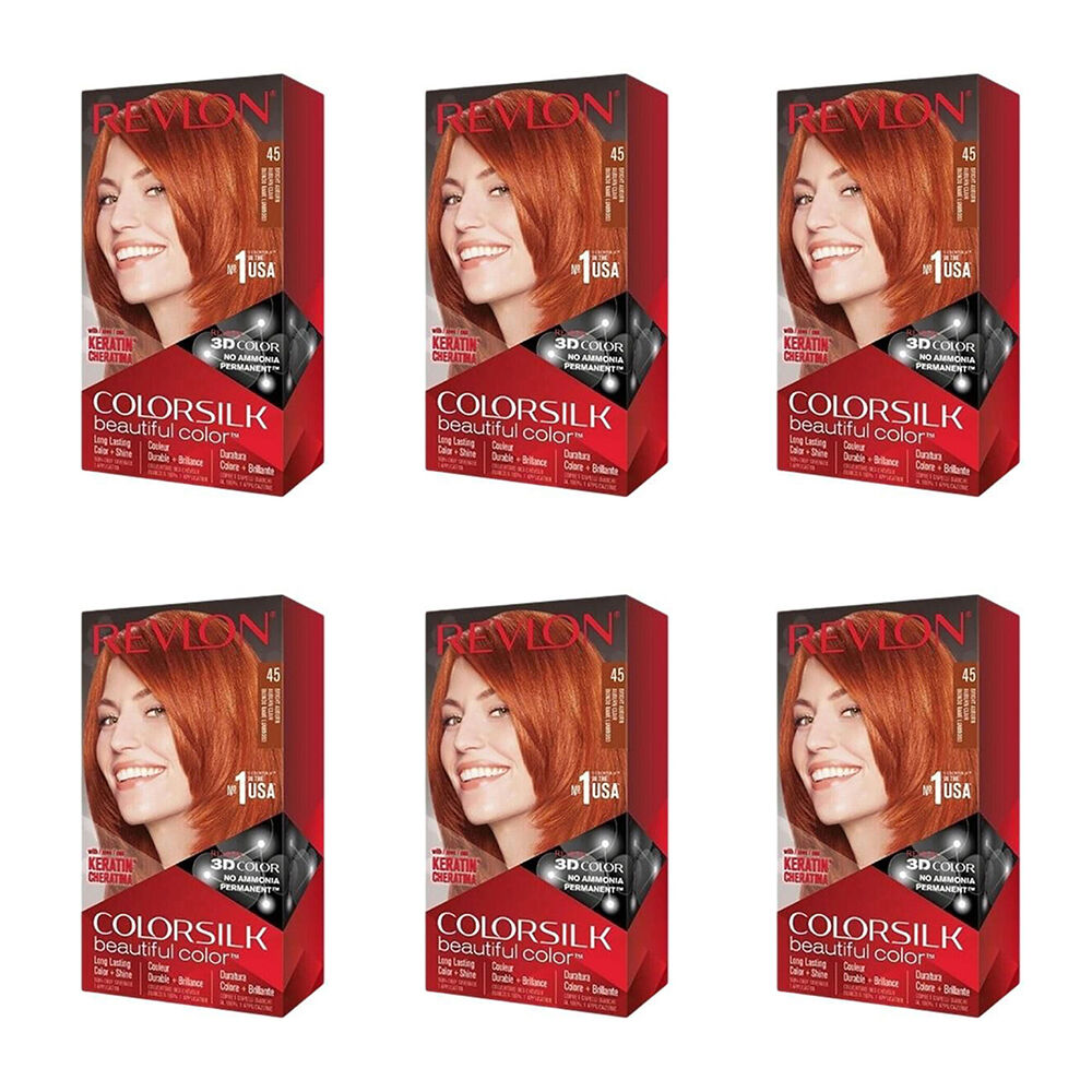 Buy 6PK Revlon ColorSilk Permanent Hair Colour Dye Ammonia-Free 45 ...