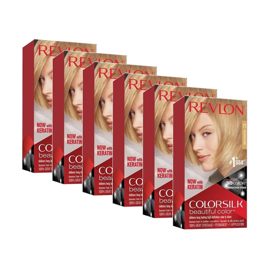 6PK Revlon Natural Long Lasting Colour Hair Dye 71 Golden Blonde