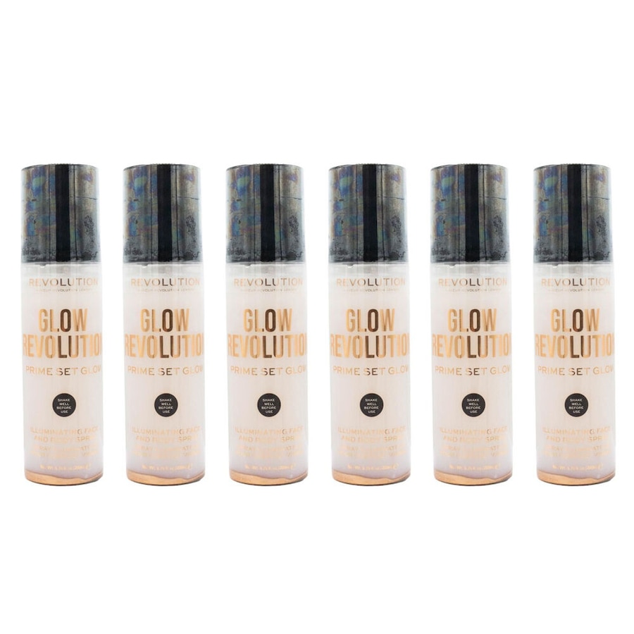6PK Revolution Glow Prime Set Illuminating Face & Body Setting Spray 200ml