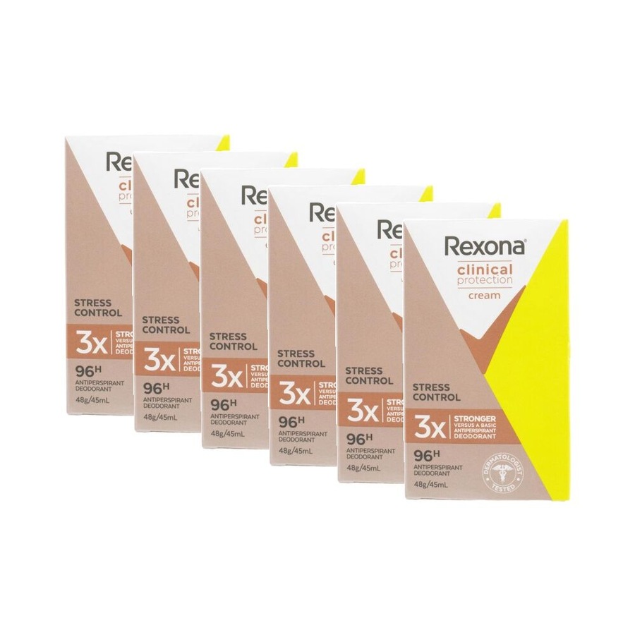 6PK Rexona Antiperspirant Deodorant Cream Clinical Protection 96Hr Protect 45ml