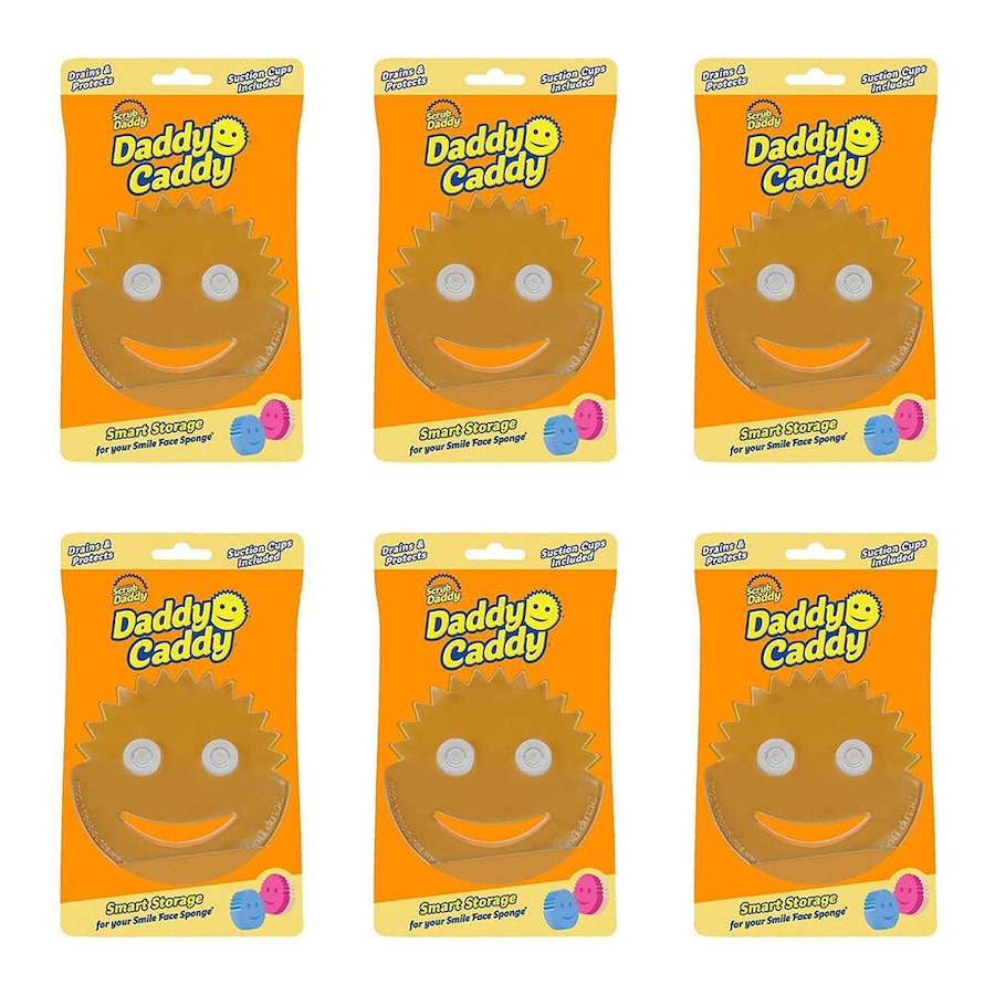 6PK Scrub Daddy Sponge Caddy Kitchen Sink Sponge Holder w/ Secure 2 Suction Cups