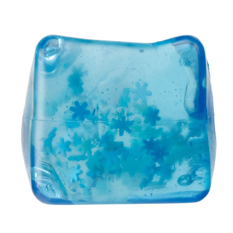 6PK Sensory Sprouts Snowflake Filled Jelly Fidget Cube Kids Toy Blue