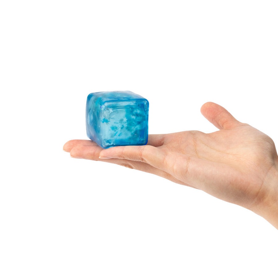 6PK Sensory Sprouts Snowflake Filled Jelly Fidget Cube Kids Toy Blue