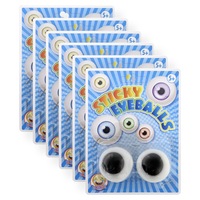 6PK Sticky Eyeballs Fun Trick Funny Gag Novelty Spooky Children's Play Toy 5y+