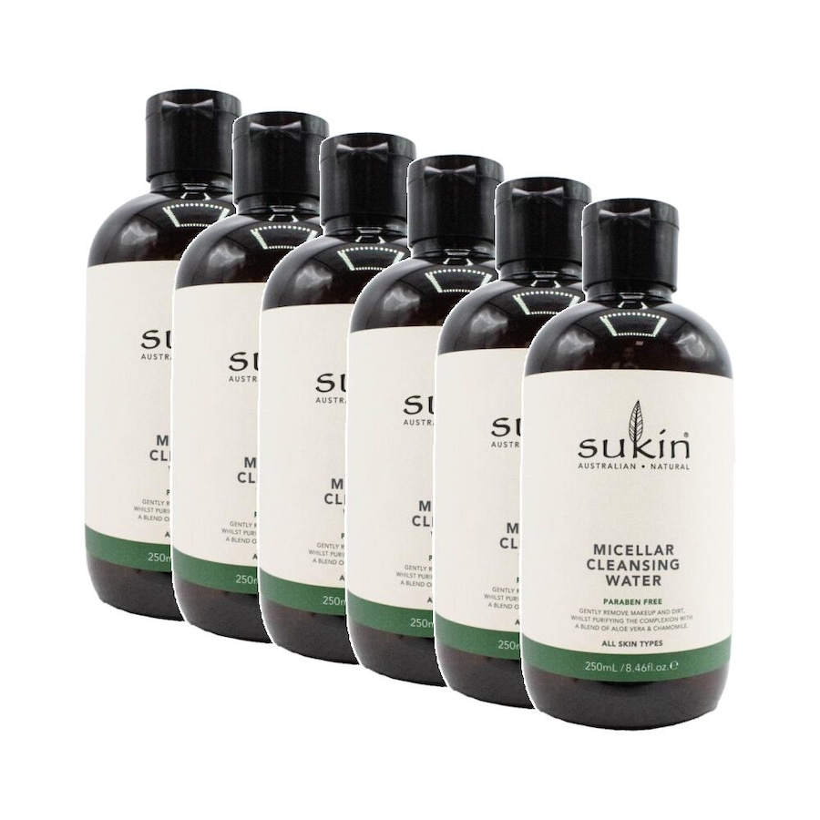 6PK Sukin Micellar Cleansing Water Makeup Remover Paraben Free Skincare 250ml