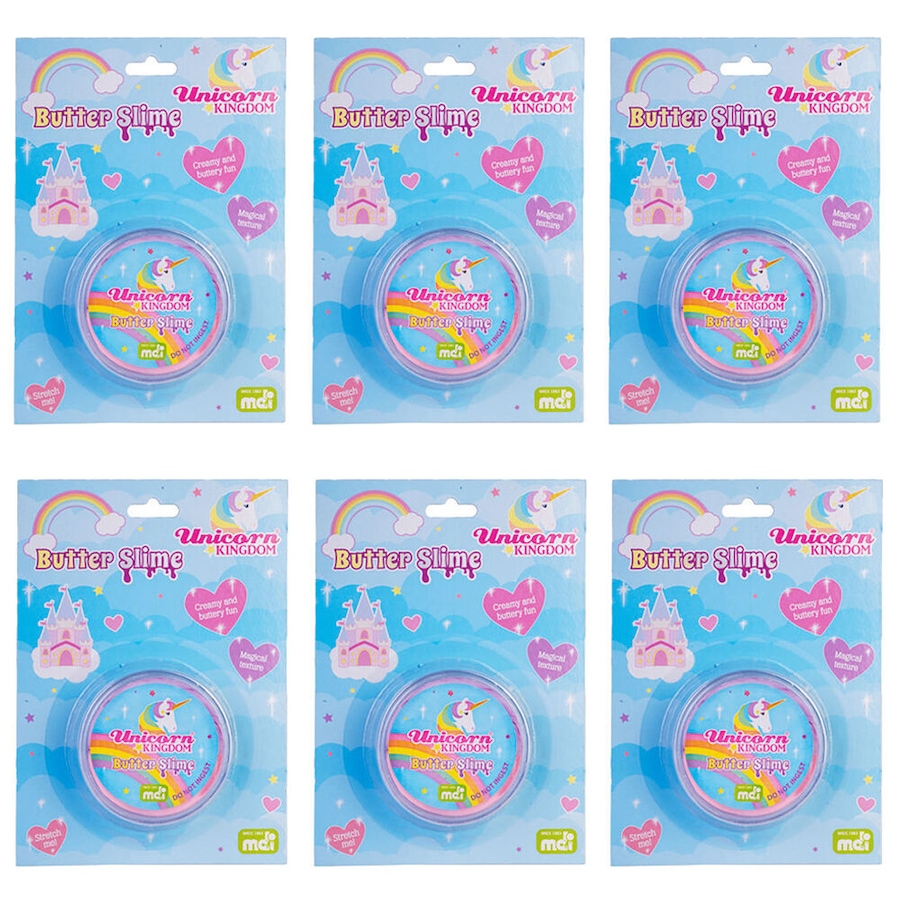 6PK Unicorn Kingdom Butter Slime Kids Sensory Tactile Fidget Play Toy Unicorn 3+