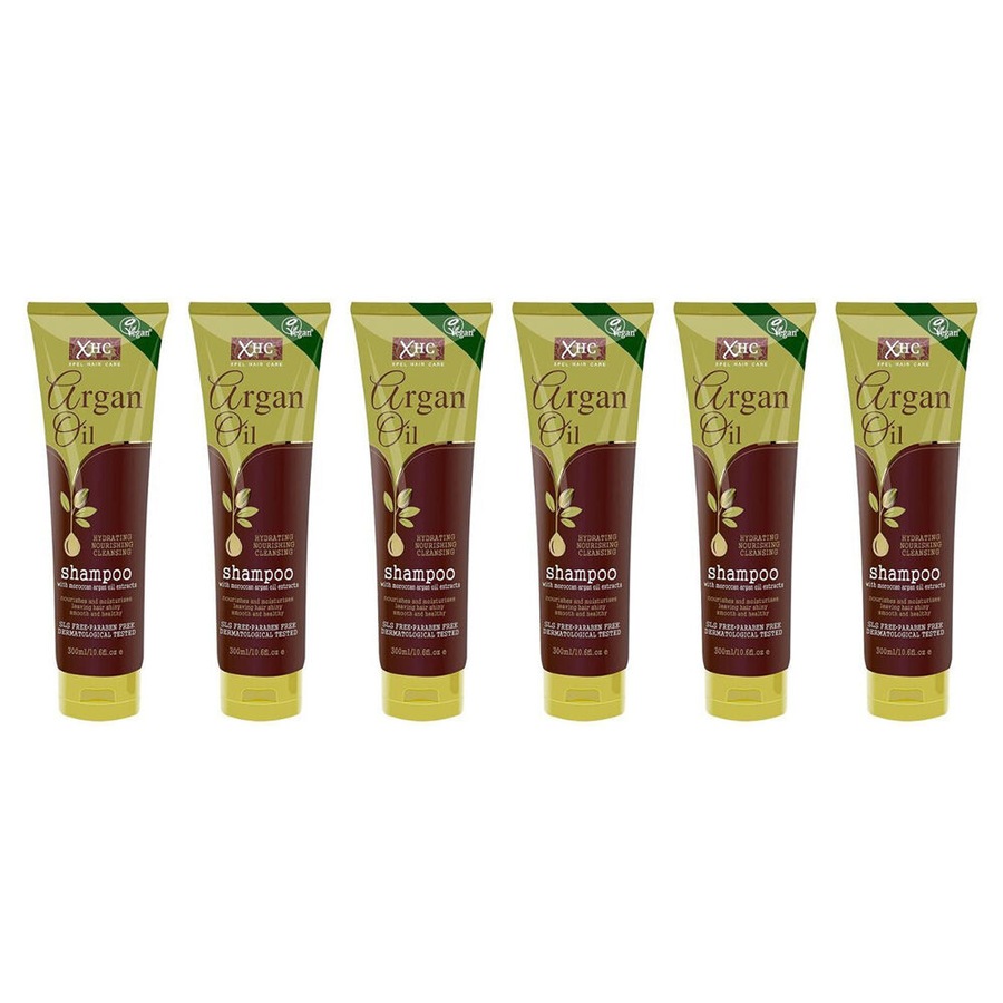 6PK XHC Argan Oil Cleansing Hair Shampoo 300ml Hydrating All Type Nourshing Care