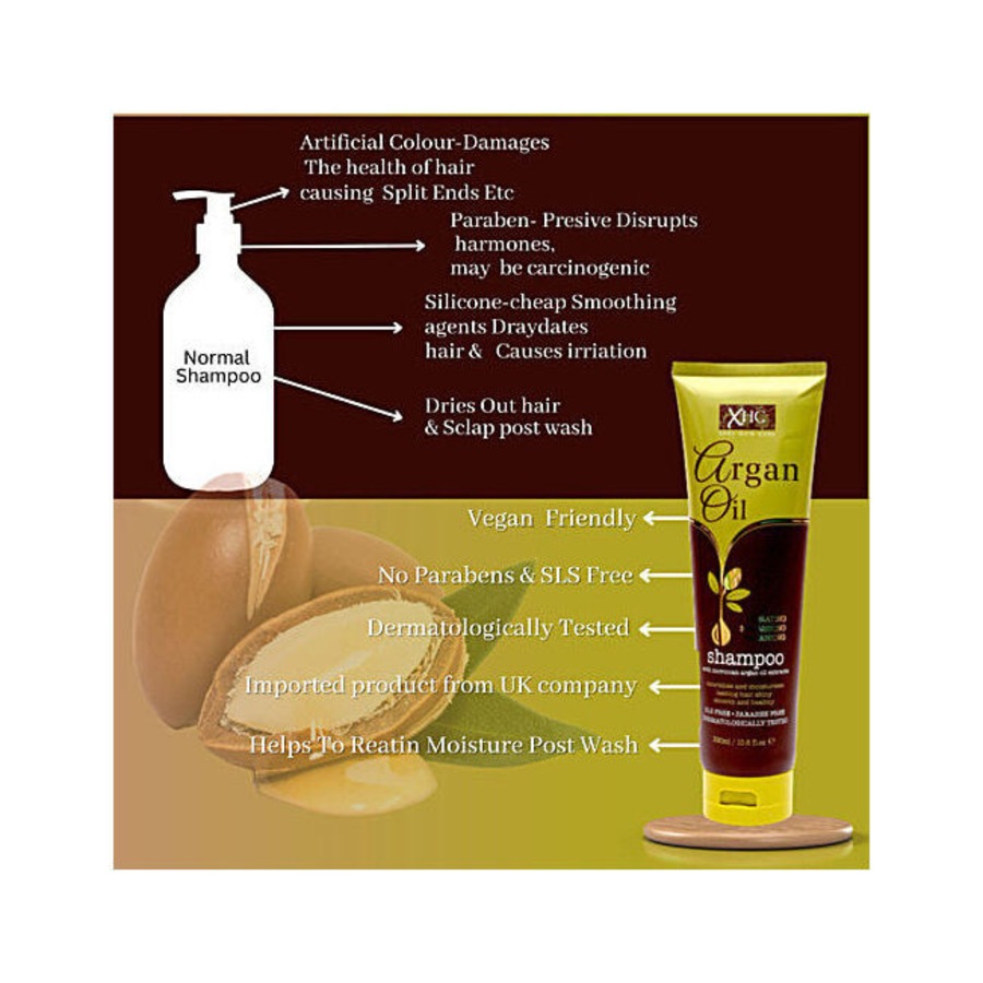 6PK XHC Argan Oil Cleansing Hair Shampoo 300ml Hydrating All Type Nourshing Care