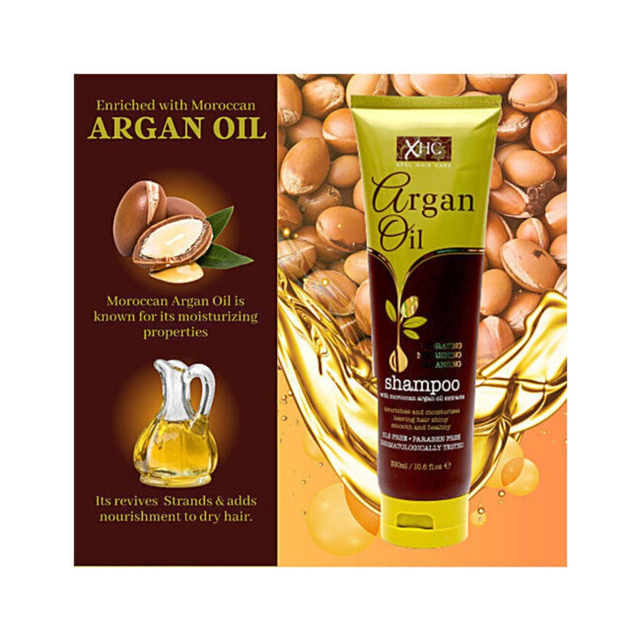 6PK XHC Argan Oil Cleansing Hair Shampoo 300ml Hydrating All Type Nourshing Care