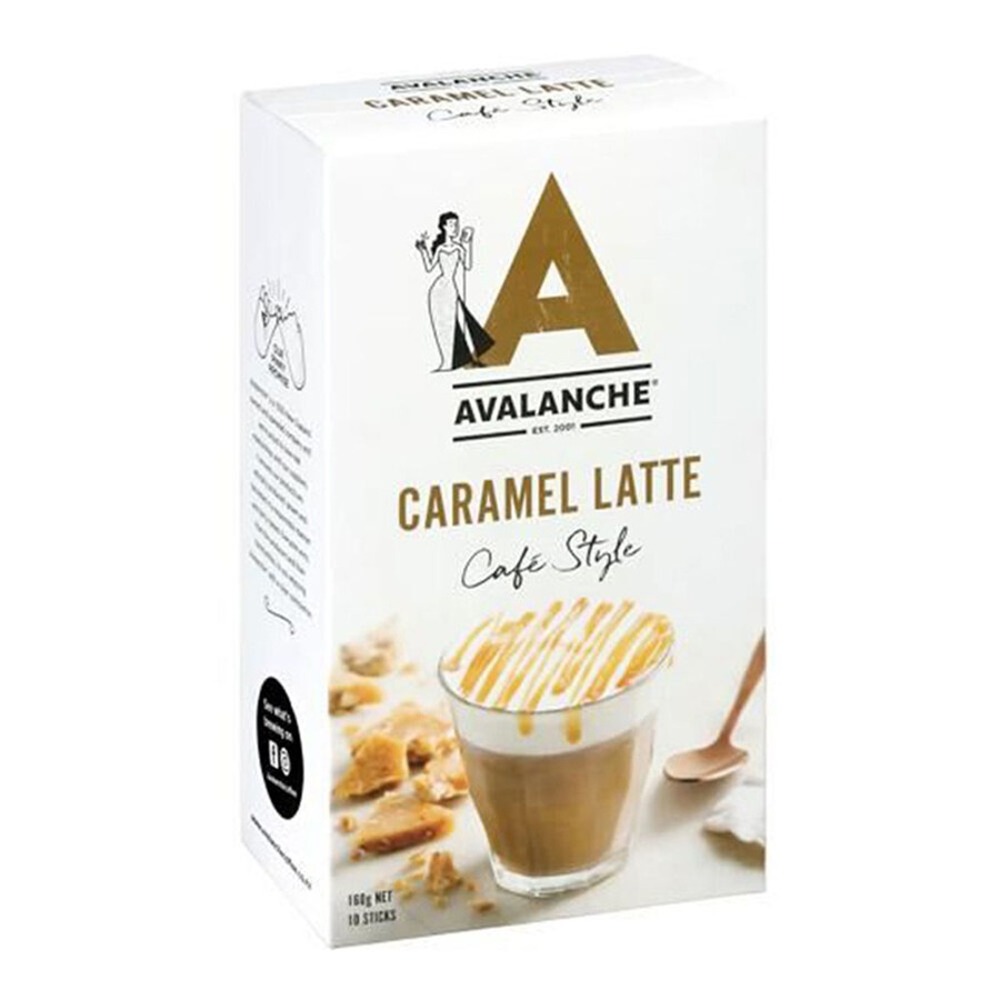 6x 10pc Avalanche Caramel Latte Cafe Style Instant Coffee 160g Powdered Drink