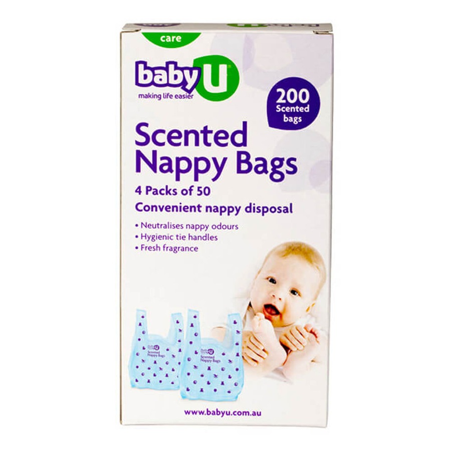 6x 200pc Baby U Scented Nursery Disposable Nappy Bags Diaper Disposal Storage