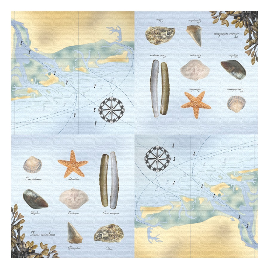 6x 20pc Esschert Design Tissue Paper Napkins Beach Serviette 3-Ply Large 33cm