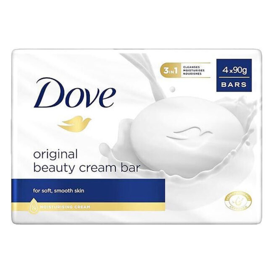 6x 4pc Dove Original Beauty Cream Soap Bar 90g Moisturising Shower Bath Care
