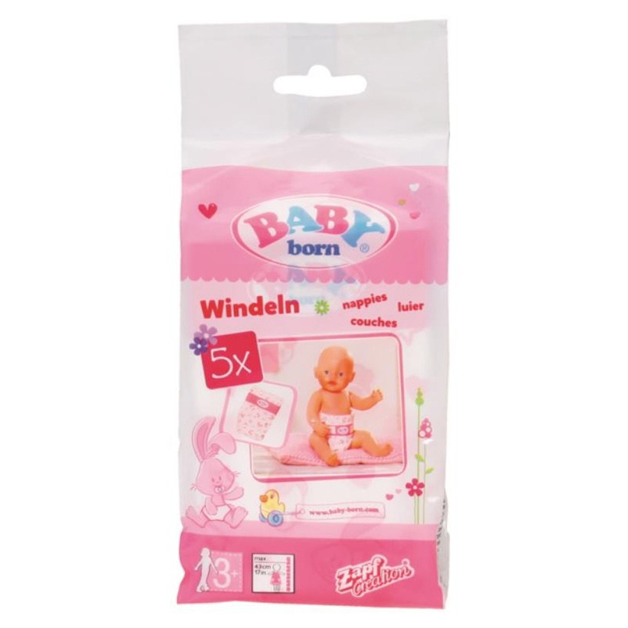 6x 5pc Baby Born Doll Nappies/Diaper Doll's Accessories for 43cm Kids Dolls 3y+