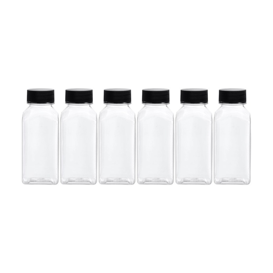 6x 6pc Lemon And Lime Reusable Clear Refrigerator Juice Drink Bottle Set 250ml