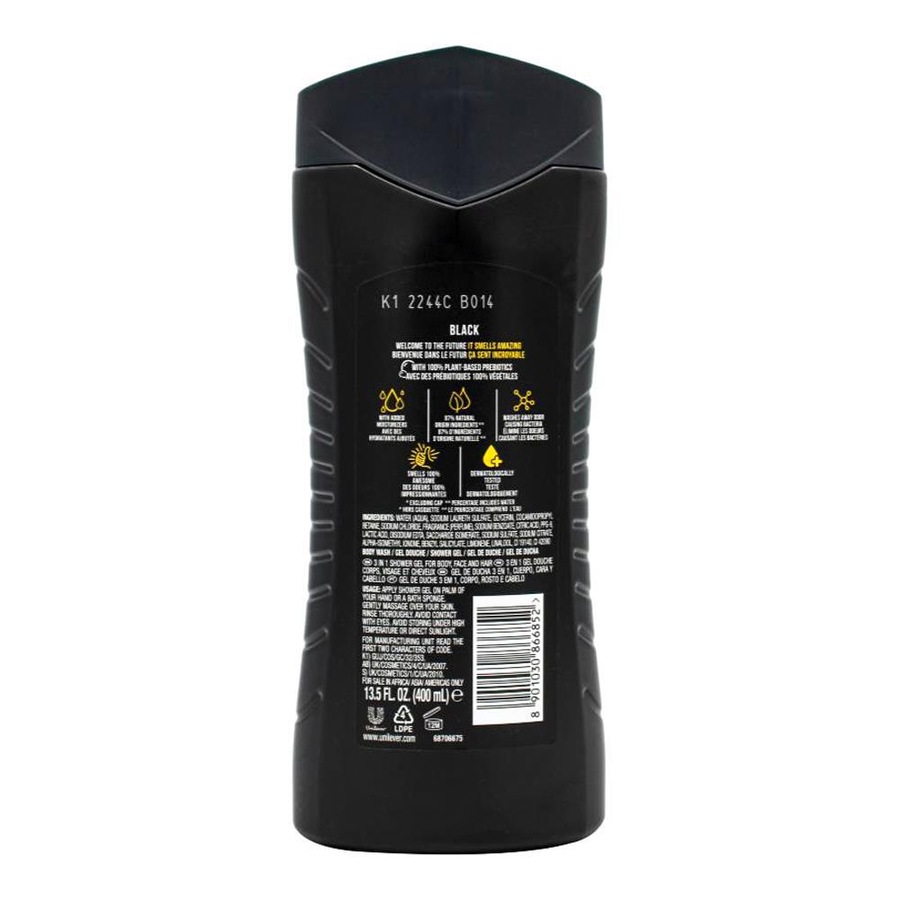 6x Axe Black 3in1 Body Face Hair Wash 400ml For Men Frozen Pear & Cedarwood