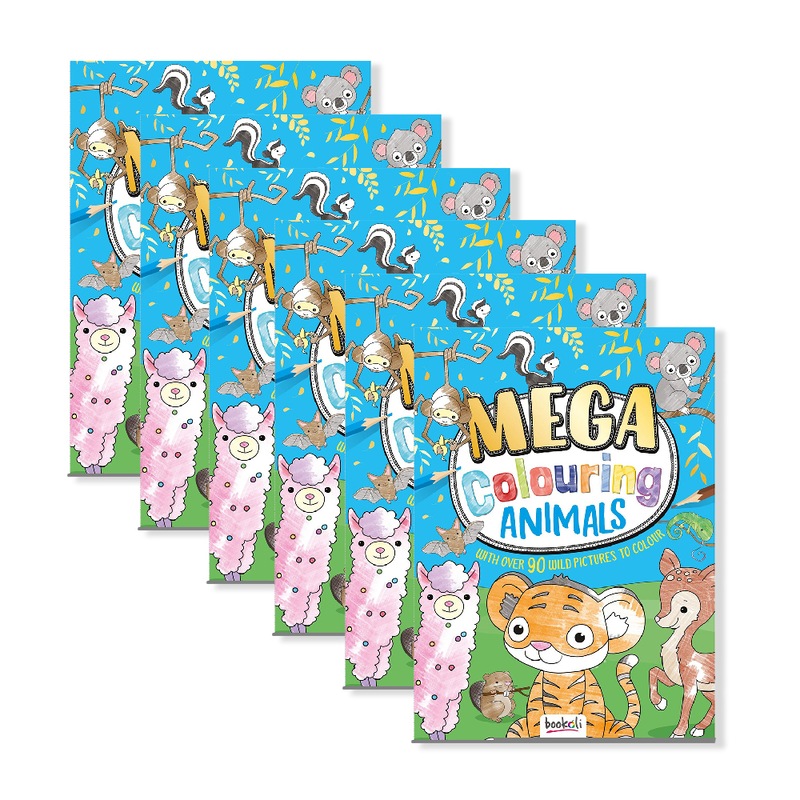 Buy 6x Bookoli Mega Colouring: Animals Kids Colouring Book Art/Craft ...