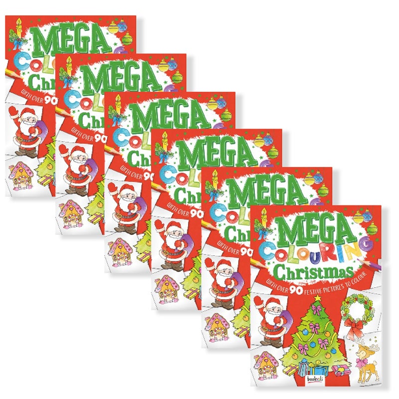 Buy 6x Bookoli Mega Colouring Christmas Fun Kids Colouring Book Art