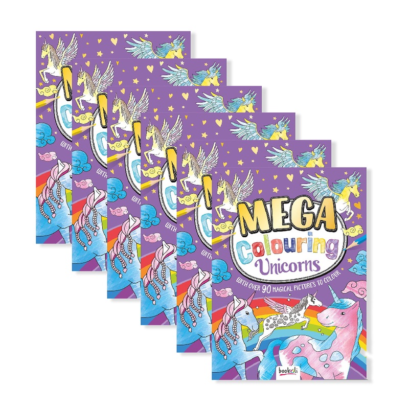 Buy 6x Bookoli Mega Colouring: Unicorns Kids Colouring Book Art/Craft ...