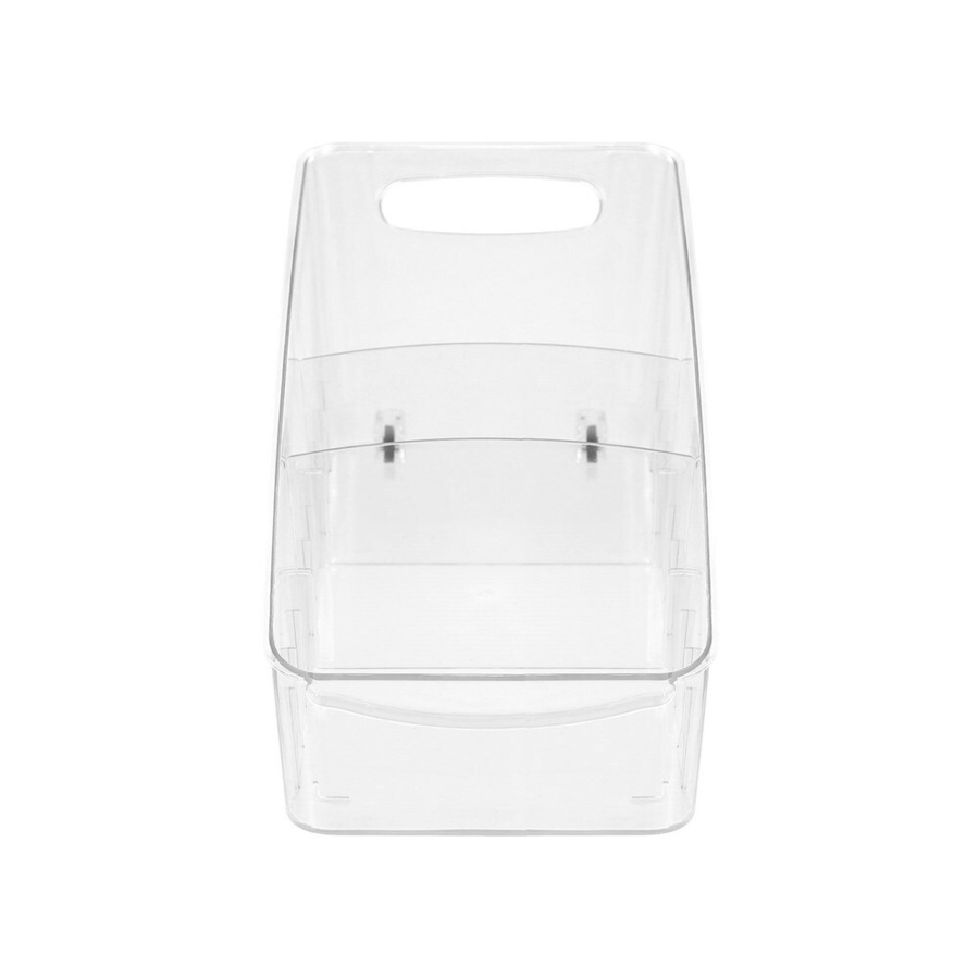 6x Boxsweden Crystal Roll Out Tray Storage Organiser w/ Dividers 38x16.5cm CLR