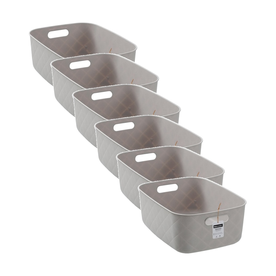 6x Boxsweden Diamond Quilted Home Storage Basket Medium 37x28x14cm Assorted