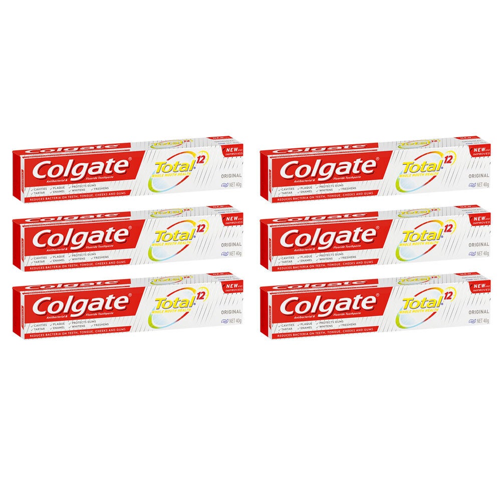 6x Colgate Total 40g Antibacterial Fluoride Toothpaste f/Cavities/Plaque/Enamel