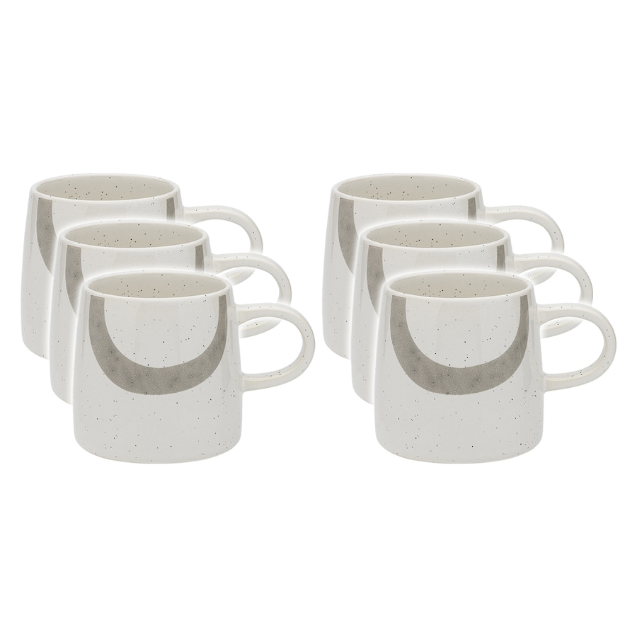6x Ecology 340ml Stoneware Coffee/Tea Nomad Mug Dishwasher Safe Cup Charcoal