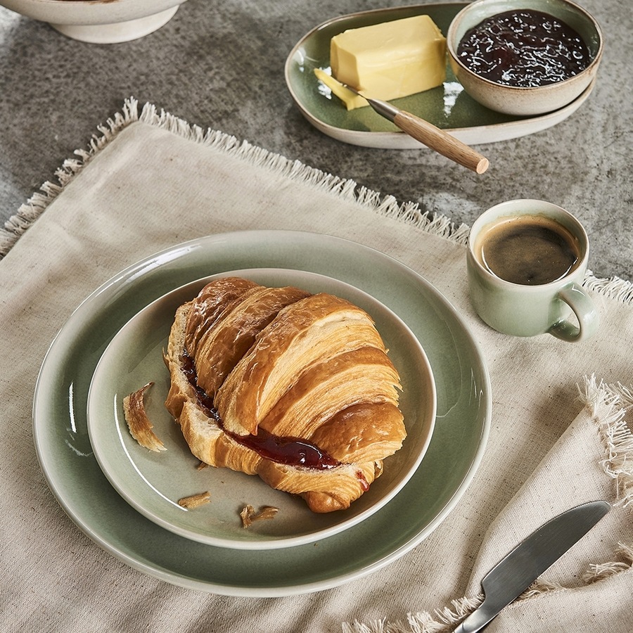 6x Ecology Element 20cm Stoneware Side Plate Snack/Food Dish Round Tableware Dew