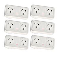 6x Sansai Horizontal Right Powerpoint Double Surge Protector Adaptor/Outlet/AU