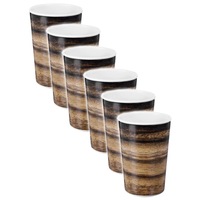 6x Lemon & Lime 300ml Matte Melamine Tumbler/Cup/Mug Food/Drink Endwood Grain
