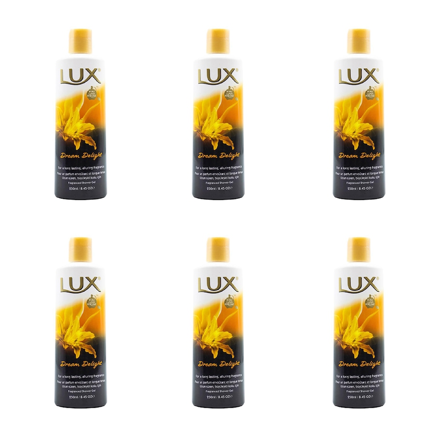6x Lux 250ml Perfume Shower Gel Body Wash Foaming Liquid Bath Soap Dream Delight